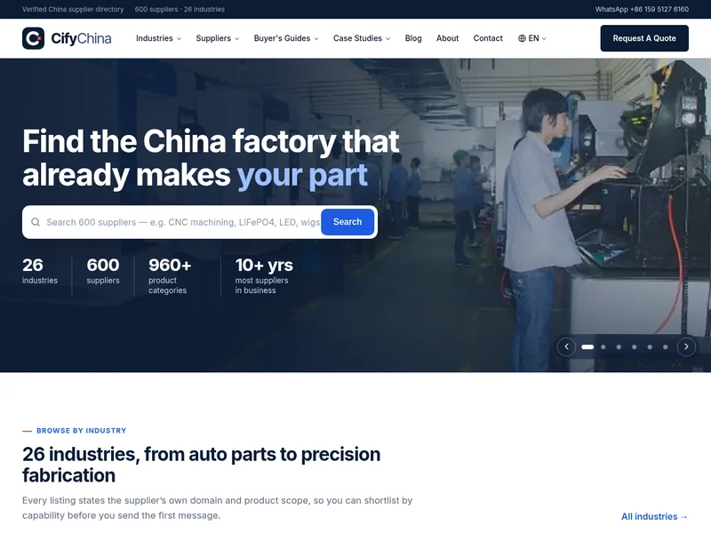 cifychina.com 截图 · China Supplier Directory